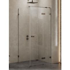 New Trendy Avexa kabina prysznicowa 120x80 cm prostokątna prawa gunmetal szczotkowany/szkło przezroczyste EXK-3373