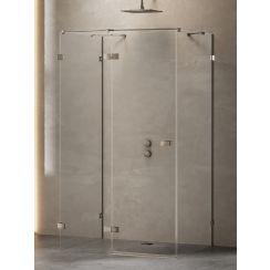 New Trendy Avexa kabina prysznicowa 120x70 cm prostokątna lewa gunmetal szczotkowany/szkło przezroczyste EXK-3427