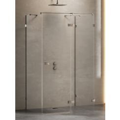New Trendy Avexa kabina prysznicowa 120x120 cm kwadratowa prawa gunmetal szczotkowany/szkło przezroczyste EXK-3462