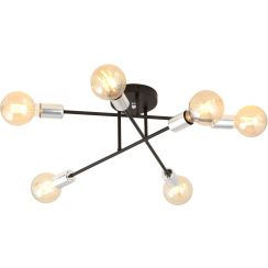 Emibig Veken 6B Silver lámpara de techo 6x15 W negro-plata 1174/6B