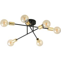 Emibig Veken 6B Gold lámpara de techo 6x15 W negro-oro 1175/6B