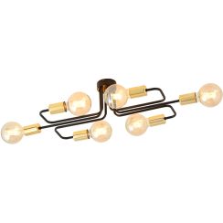 Emibig Veken 6A Gold lámpara de techo 6x15 W negro-oro 1175/6A
