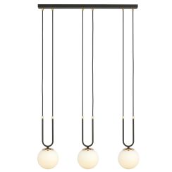 Emibig Glam lámpara colgante 3x10 W negro-ópalo 1112/3