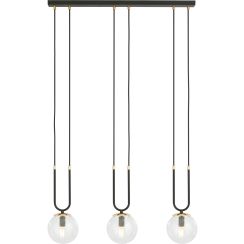 Emibig Glam lámpara colgante 3x10 W negro-transparente 1114/3