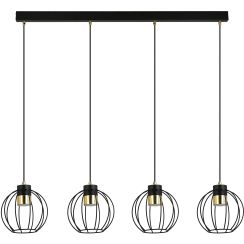Emibig Ajax lámpara colgante 4x8 W negro-oro 1200/4