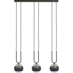 Emibig Glam Stripe lámpara colgante 3x10 W negro-transparente 1113/3