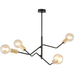Emibig Bolt lámpara de techo 4x15 W negro-oro 1125/4