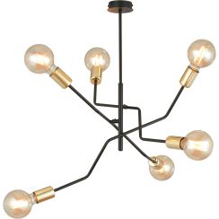 Emibig Bolt lámpara de techo 6x15 W negro-oro 1125/6