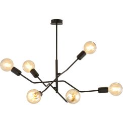 Emibig Frix lámpara de techo 6x15 W negro 1126/6