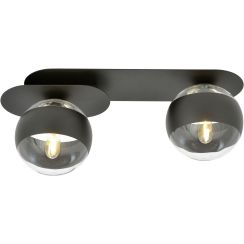 Emibig Plaza Stripe lámpara de techo 2x10 W negro-transparente 1121/2