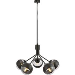 Emibig Nova Stripe lámpara colgante 5x10 W negro-transparente 1139/5
