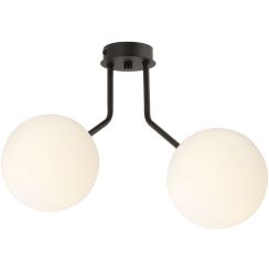 Emibig Nova lámpara de techo 2x10 W negro-ópalo 1138/2