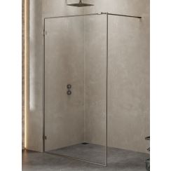 New Trendy Avexa Gunmetal Brushed mampara de ducha walk-in 90 cm gris metálico cepillado/vidrio transparente EXK-3511