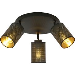 Emibig Bronx lámpara de techo 3x15 W negro-oro 1152/4PREM