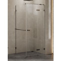 New Trendy Avexa kabina prysznicowa 120x100 cm prostokątna prawa gunmetal szczotkowany/szkło przezroczyste EXK-3315