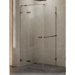 New Trendy Avexa kabina prysznicowa 120x120 cm kwadratowa lewa gunmetal szczotkowany/szkło przezroczyste EXK-3287