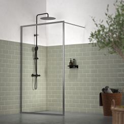 Sealskin Contour mampara de ducha walk-in 120 cm grafito mate/vidrio transparente CDA31186145100