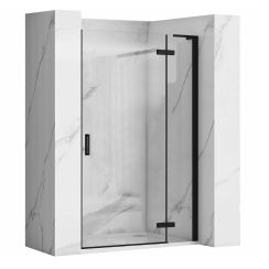 Rea Hugo puerta de ducha 80 cm oscilante negro mate/vidrio transparente REA-K6603