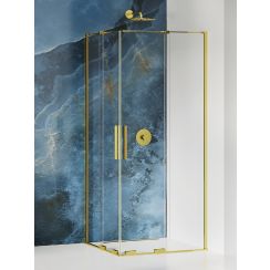 New Trendy Smart Light Gold cabina de ducha 80x80 cm cuadrada oro brillo/vidrio transparente EXK-4263
