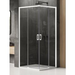 New Trendy Prime White cabina de ducha 100x70 cm rectangular blanco mate/vidrio transparente D-0394A/D-0401A