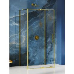New Trendy Smart Light Gold kabina prysznicowa 140x90 cm prostokątna przyścienna jasnozłoty/szkło przezroczyste EXK-4291