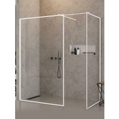 New Trendy New Modus White kabina prysznicowa walk-in 150x90 cm prostokątna biały mat/szkło przezroczyste EXK-2325