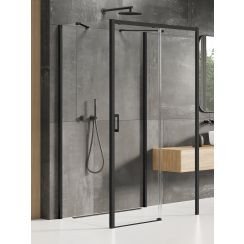 New Trendy Prime Black kabina prysznicowa 130x90 cm prostokątna przyścienna prawa czarny mat/szkło przezroczyste K-0950