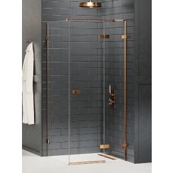 New Trendy Avexa Copper Brushed kabina prysznicowa 120x80 cm prostokątna prawa miedź szczotkowana/szkło przezroczyste EXK-3600