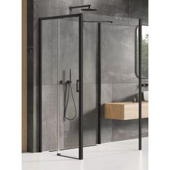 New Trendy Prime Black kabina prysznicowa 120x110 cm prostokątna przyścienna lewa czarny mat/szkło przezroczyste K-1604