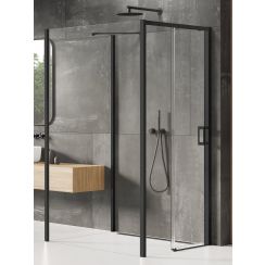 New Trendy Prime Black kabina prysznicowa 120x100 cm prostokątna przyścienna lewa czarny mat/szkło przezroczyste K-1343