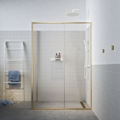 Sealskin Contour cabina de ducha 140x90 cm rectangular oro cepillado/vidrio transparente CD101496495100