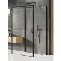 New Trendy Prime Black kabina prysznicowa 150x70 cm prostokątna przyścienna lewa czarny mat/szkło przezroczyste K-0928