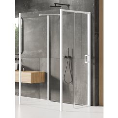 New Trendy Prime White kabina prysznicowa 120x110 cm lewa biały mat/szkło przezroczyste K-1628