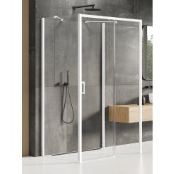 New Trendy Prime White cabina de ducha 160x80 cm rectangular blanco mate/vidrio transparente K-1057