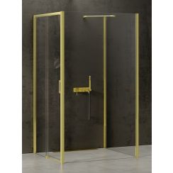 New Trendy Prime Light Gold cabina de ducha 120x100 cm rectangular oro brillo/vidrio transparente K-1167