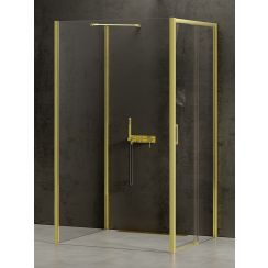 New Trendy Prime Light Gold cabina de ducha 120x120 cm cuadrada oro brillo/vidrio transparente K-1647