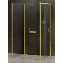 New Trendy Prime Light Gold cabina de ducha 120x90 cm rectangular oro brillo/vidrio transparente K-1502