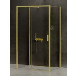New Trendy Prime Light Gold cabina de ducha 160x100 cm rectangular oro brillo/vidrio transparente K-1127