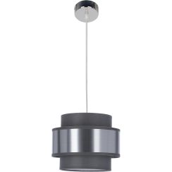Candellux Hare lámpara colgante 1x60 W cromo-gris/gris ceniza-plata 31-18472
