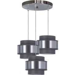 Candellux Hare lámpara colgante 3x60 W cromo-gris/gris ceniza-plata 33-18496