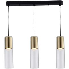 Light Prestige Manacor lámpara colgante 3x50 W transparente-oro LP-232/3LGD