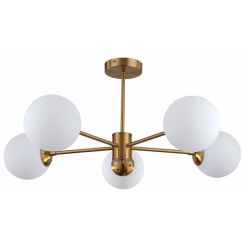 Light Prestige Roma lámpara de techo 5x40 W blanco-oro LP-1345/5PGD
