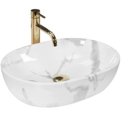 Rea Amelia lavabo 48x34.5 cm oval sobre encimera REA-U8001