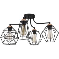 TK Lighting Galaxy lámpara de techo 4x15 W negro-cobre 1645