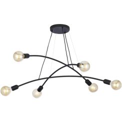 TK Lighting Helix lámpara colgante 6x15 W negro 2726