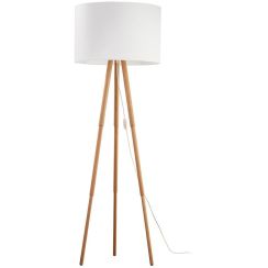 TK Lighting Tokyo lámpara de pie 1x15 W blanco-madera 5299