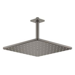 Grohe Rainshower brazo de ducha con efecto lluvia 31x31 cm cuadrada Brushed Hard Graphite 26566AL0