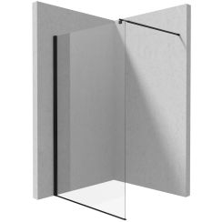 Deante Kerria Plus mampara de ducha walk-in 140 cm negro mate/vidrio transparente KTS_N34P