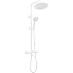 Rea Lungo conjunto bañera/ducha a pared con termostato con rociador con efecto lluvia blanco REA-P6608