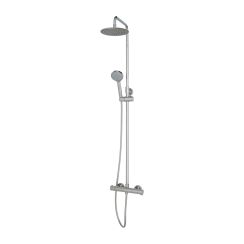 Omnires Y conjunto de ducha a pared con termostato con rociador con efecto lluvia cromo Y1244XOCR
